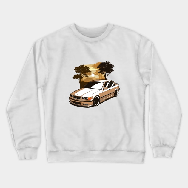 Brown E36 Saloon Safari Crewneck Sweatshirt by KaroCars